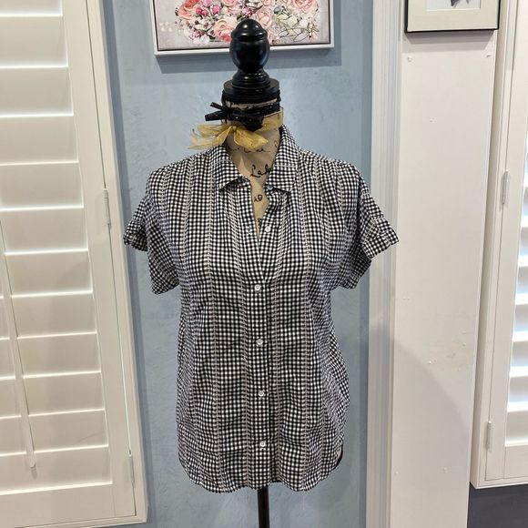Cloth & Stone Women’s Black/White Checkered Top XS - Picture 1 of 9